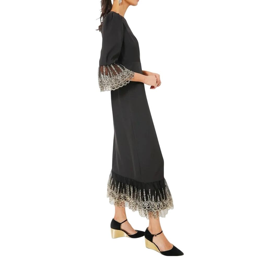 New Tuckernuck Pomander Place Gold Lace Lillith Midi Dress Sz Medium 0107 - Picture 2 of 11